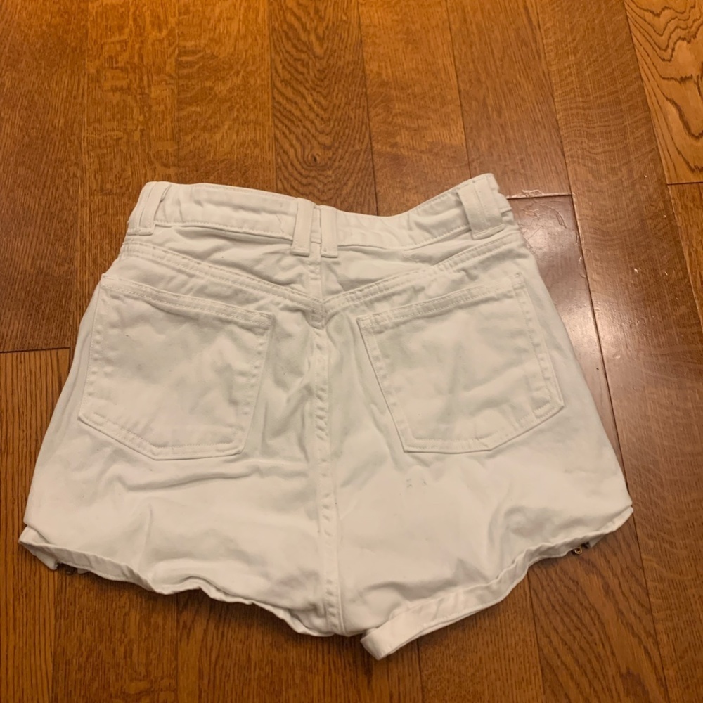 American Apparel White Denim Jean Shorts - Picture 2 of 2